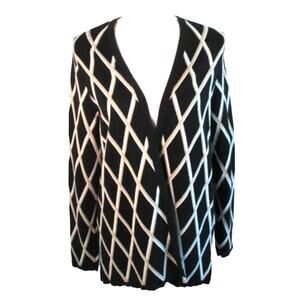 Croft & Barrow Women's Black Long Sleeve Open Front Cardigan Sweater Size Large